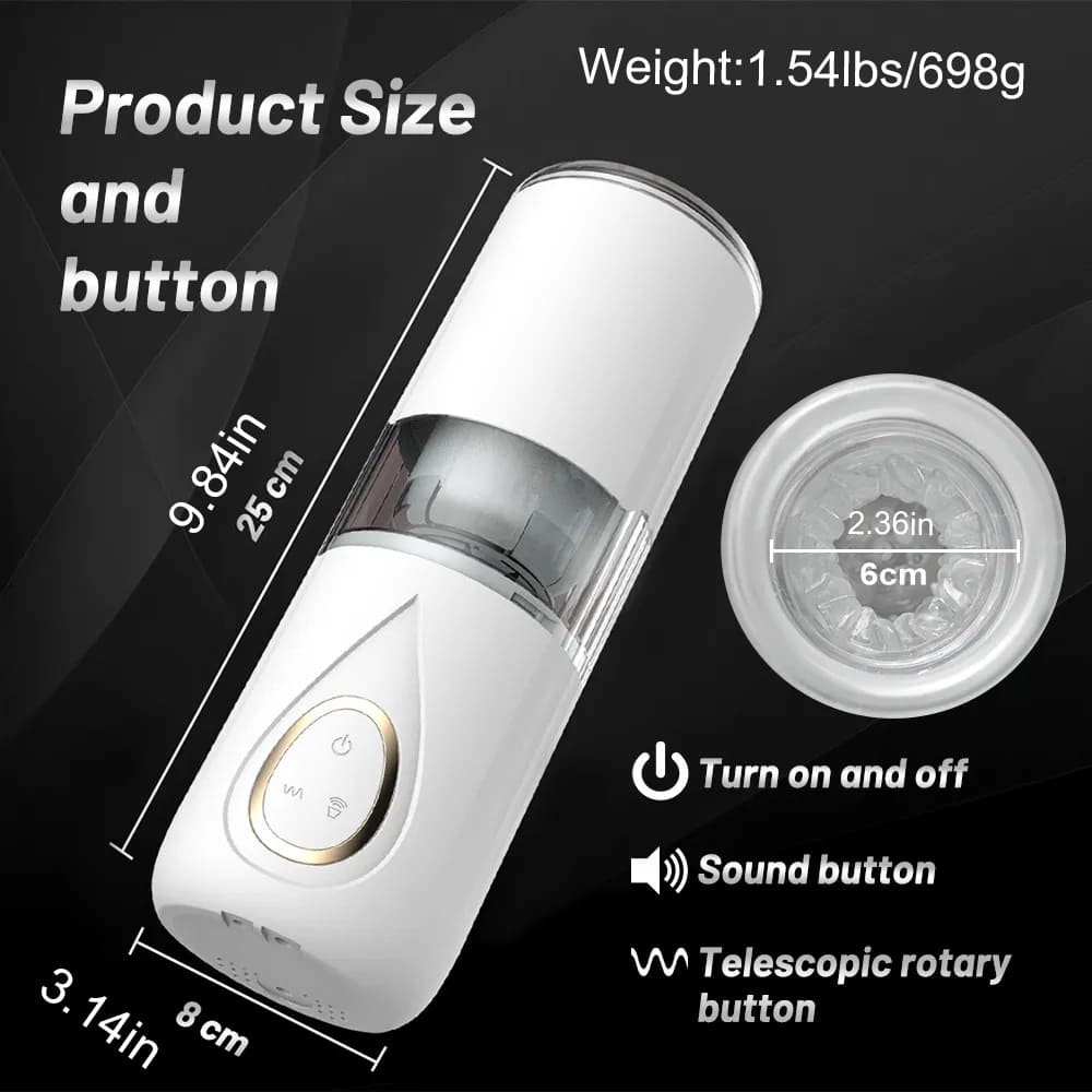 PulseSonic 10 Thrusting Rotation Hands-Free Electric Stroker Telescoping Stroker Cup – product view 7