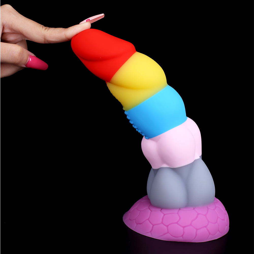 8 Inch Rainbow Dildo Silicone Best Suction Cup Allovers Dildo – product view 5