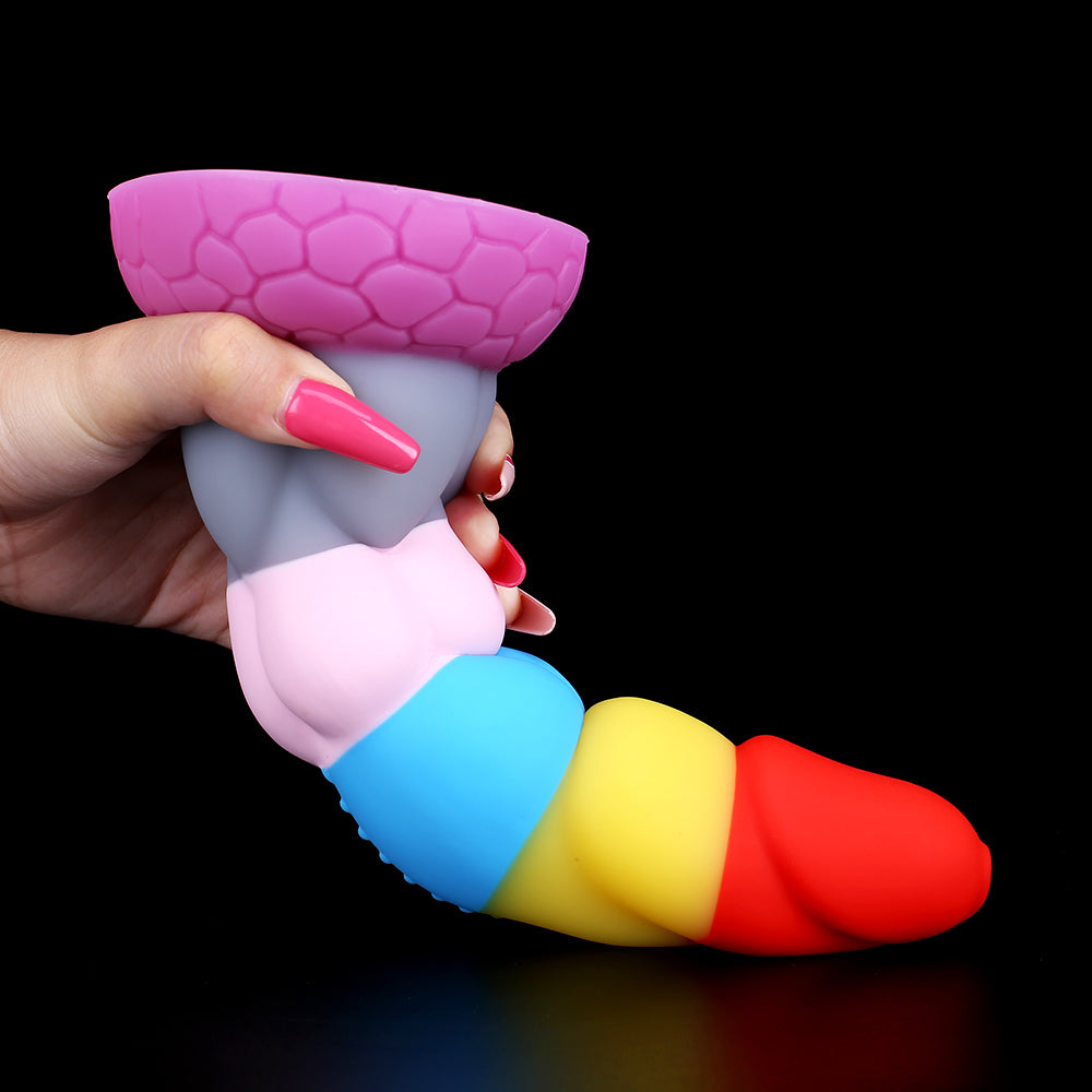 8 Inch Rainbow Dildo Silicone Best Suction Cup Allovers Dildo – product view 6