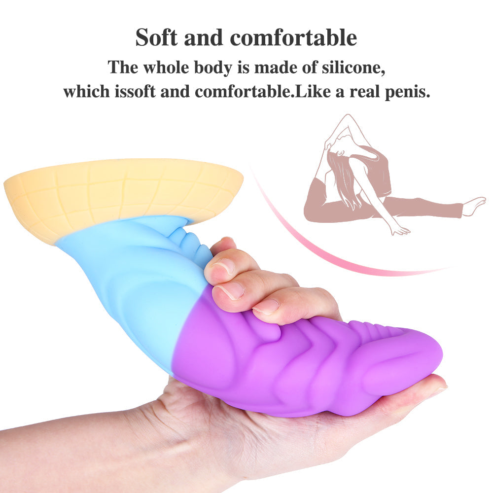 Colorful Mixed Color Alien Dildo - Thick Rainbow Dildo – product view 4