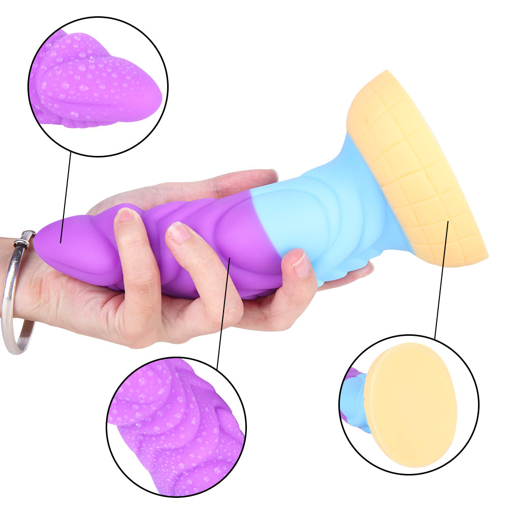 Colorful Mixed Color Alien Dildo - Thick Rainbow Dildo – product view 6