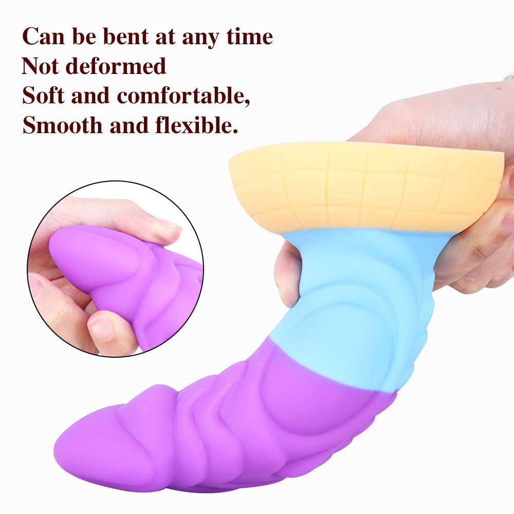 Colorful Mixed Color Alien Dildo - Thick Rainbow Dildo – product view 5