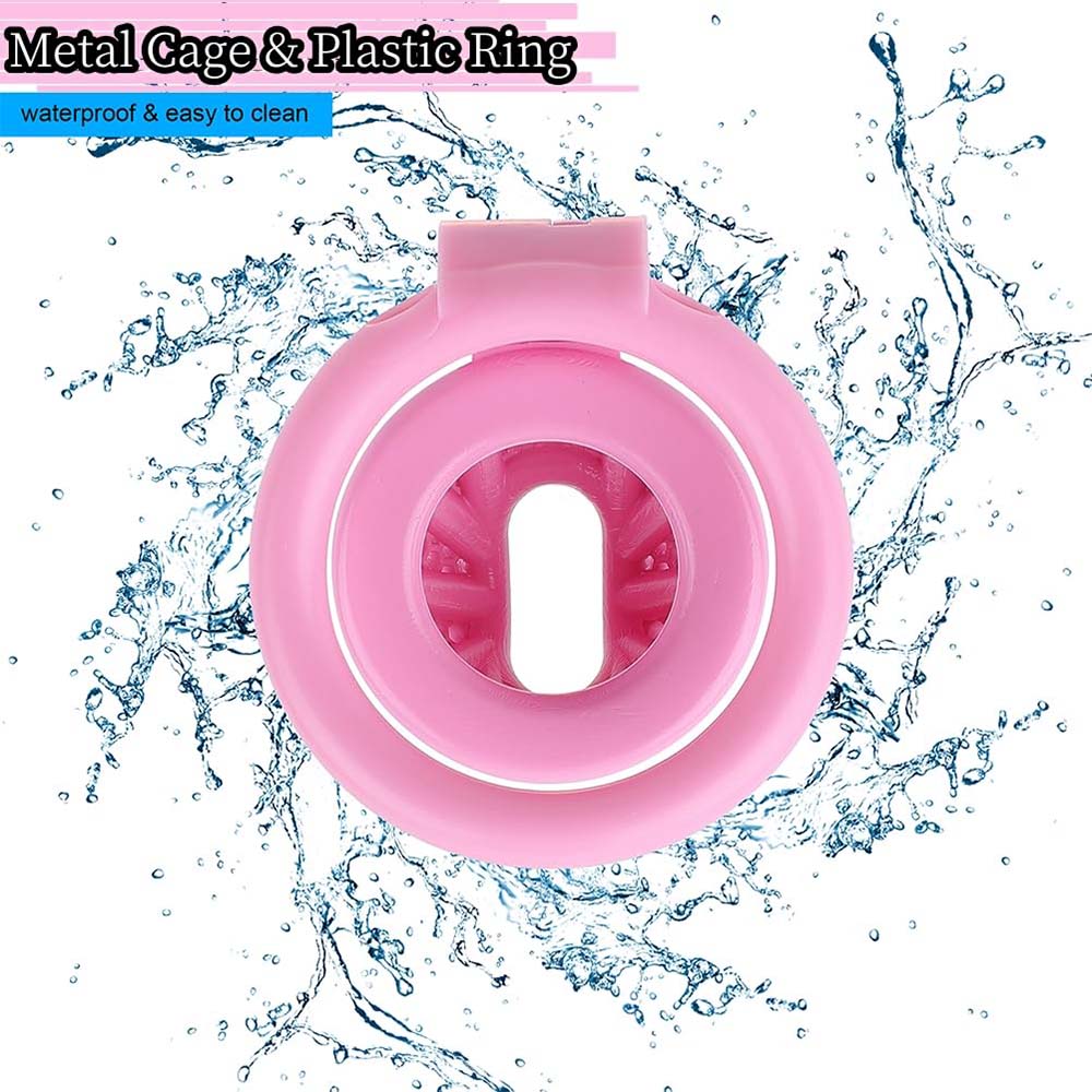 Male Chastity Device Cage - Ultra Small Lightweight Pink Metal Chastity Cage – product view 5