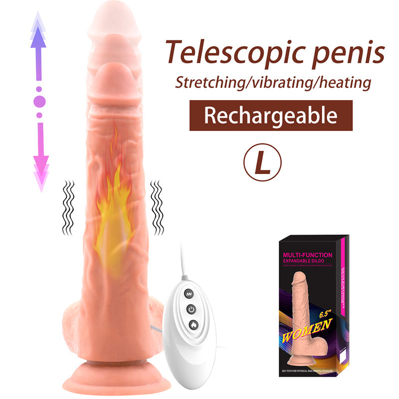 Heated Vibrating Dildo | Remote Control Thrusting Vibrator – product view 3