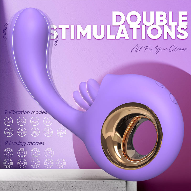 2 In 1 Tongue Licking And Clitoral Stimulation Clitoral Licking Tongue Vibrator – product view 2