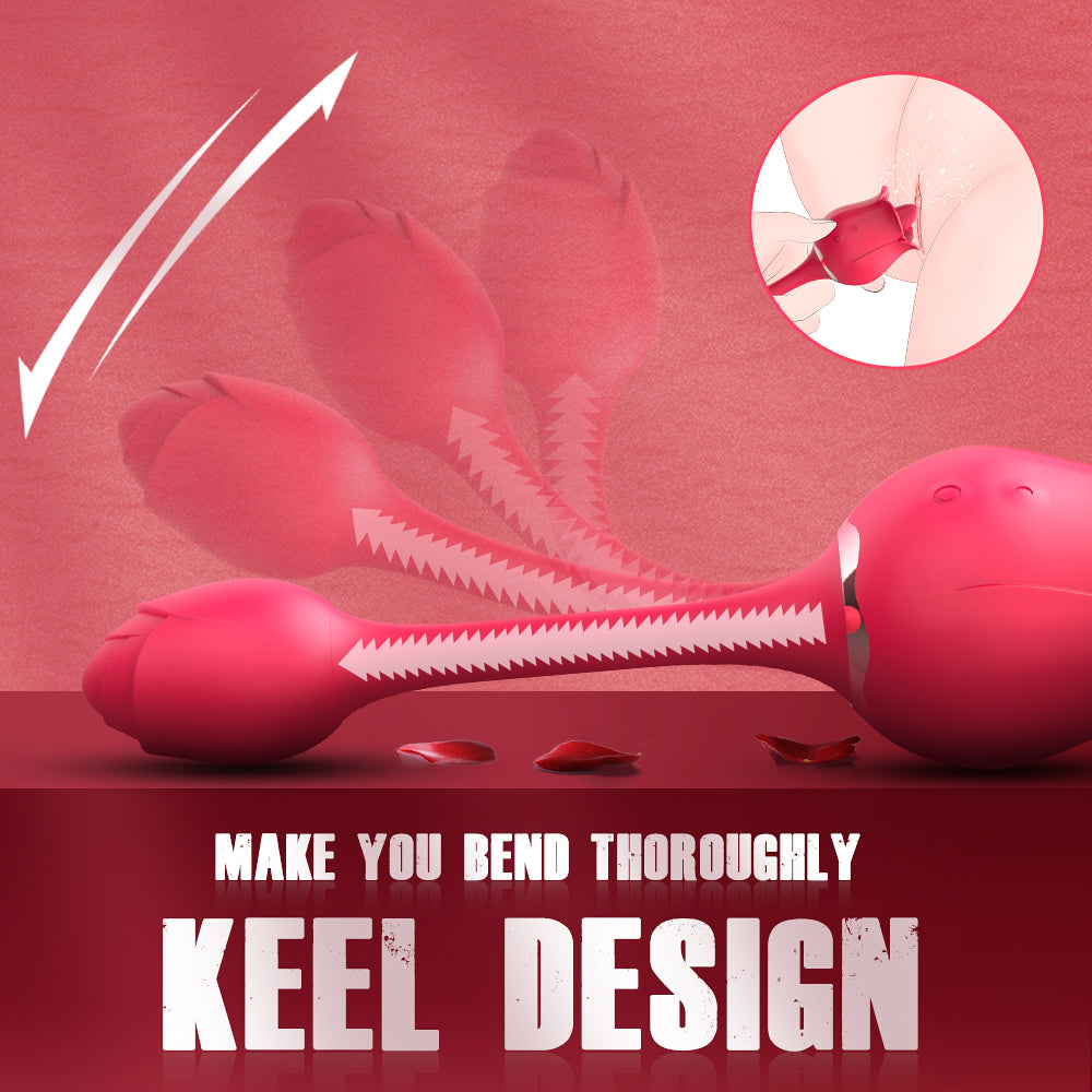 Double Head Rose Vibrator Tongue Vibrator Female Masturbator – product view 6
