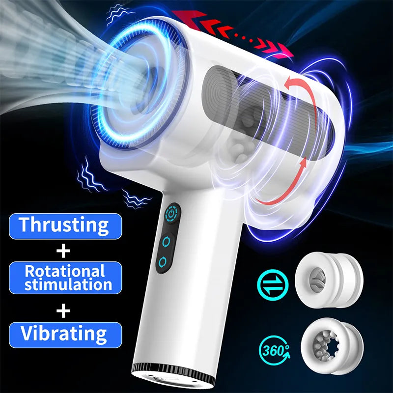 Automatic 5 Thrusting Sucking and 7 frequency vibrations Handheld Male Stroker — product image 2