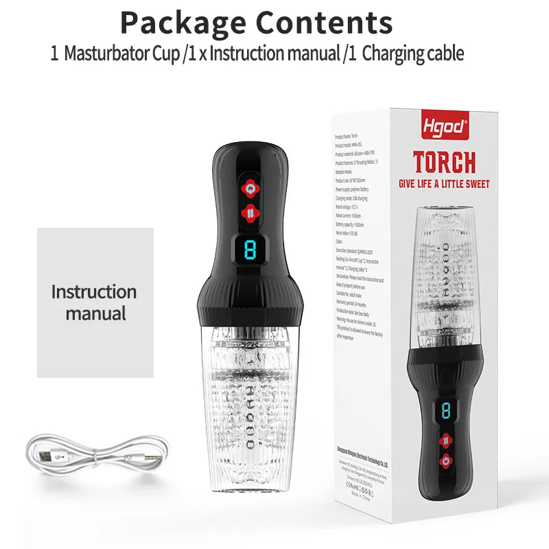 Upgraded 2 in 1 Powerful Automatic Thrusting and Rotating Male Stroker — product image 9