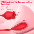 10 Frequency Rose Vibrators with Vibrating Tongue & Vibrating Egg – product view 3