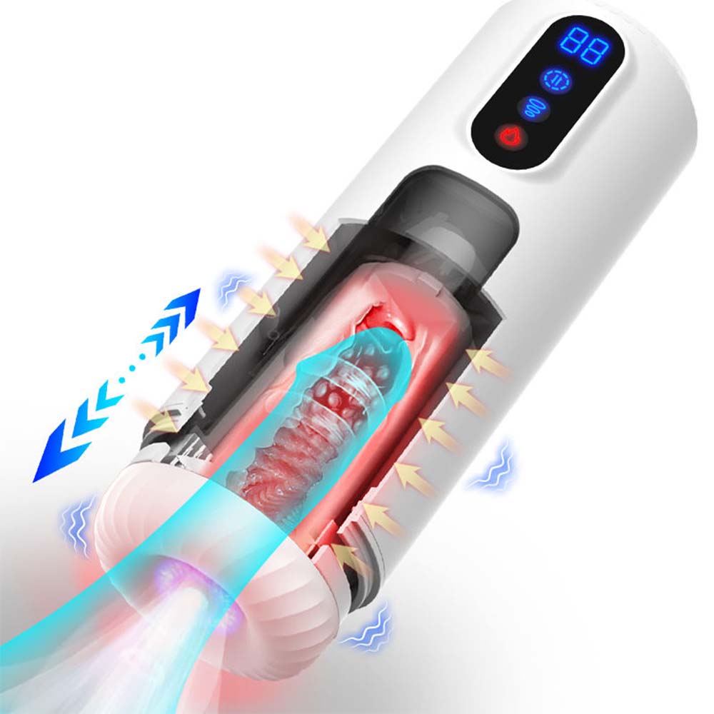 9-Frequency Telescopic Vibration Sucking Voice Heated Aircraft Male Stroker – product view 16