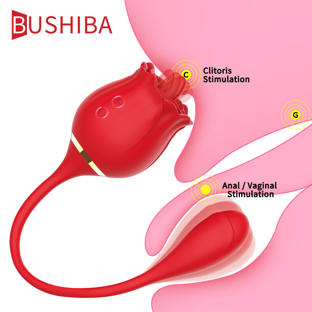 10 Frequency Rose Vibrators with Vibrating Tongue & Vibrating Egg – product view 4