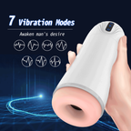 Snow Storm 10 Vibration 3 Sucking Male Stroker Cup 5.7 Inches Deepth Realistic Textured Pocket Vagina Pussy — product image 3