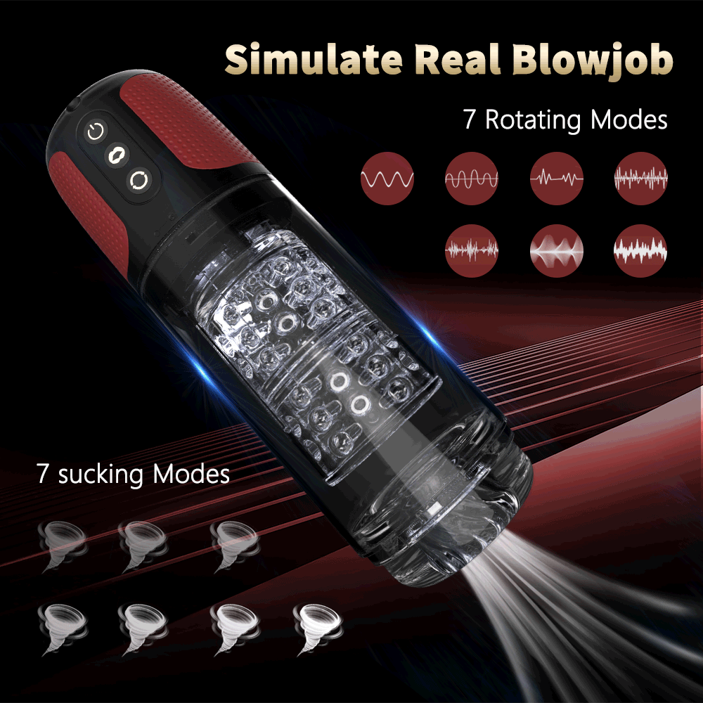 XStreamPulse Automatic Rotating Masturbation Cup with 10 Vibration 5 Sucking Vacuum Deep Throat Threaded Pussy Toy – product view 2