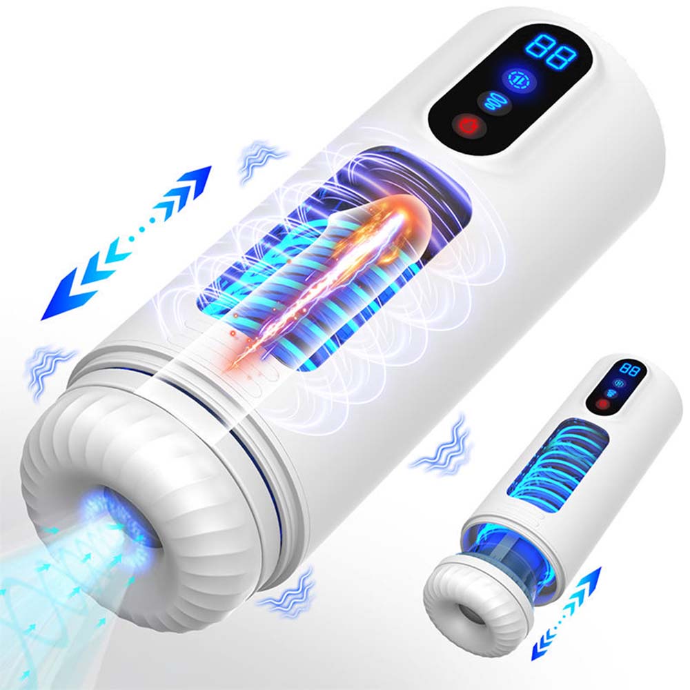9-Frequency Telescopic Vibration Sucking Voice Heated Aircraft Male Stroker – product view 15