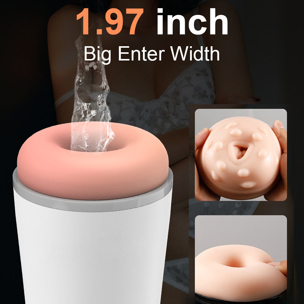 Snow Storm 10 Vibration 3 Sucking Male Stroker Cup 5.7 Inches Deepth Realistic Textured Pocket Vagina Pussy — product image 5