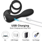 Wireless Remote Control Double Ring Lock Semen Prostate Press Anal Plug – product view 5