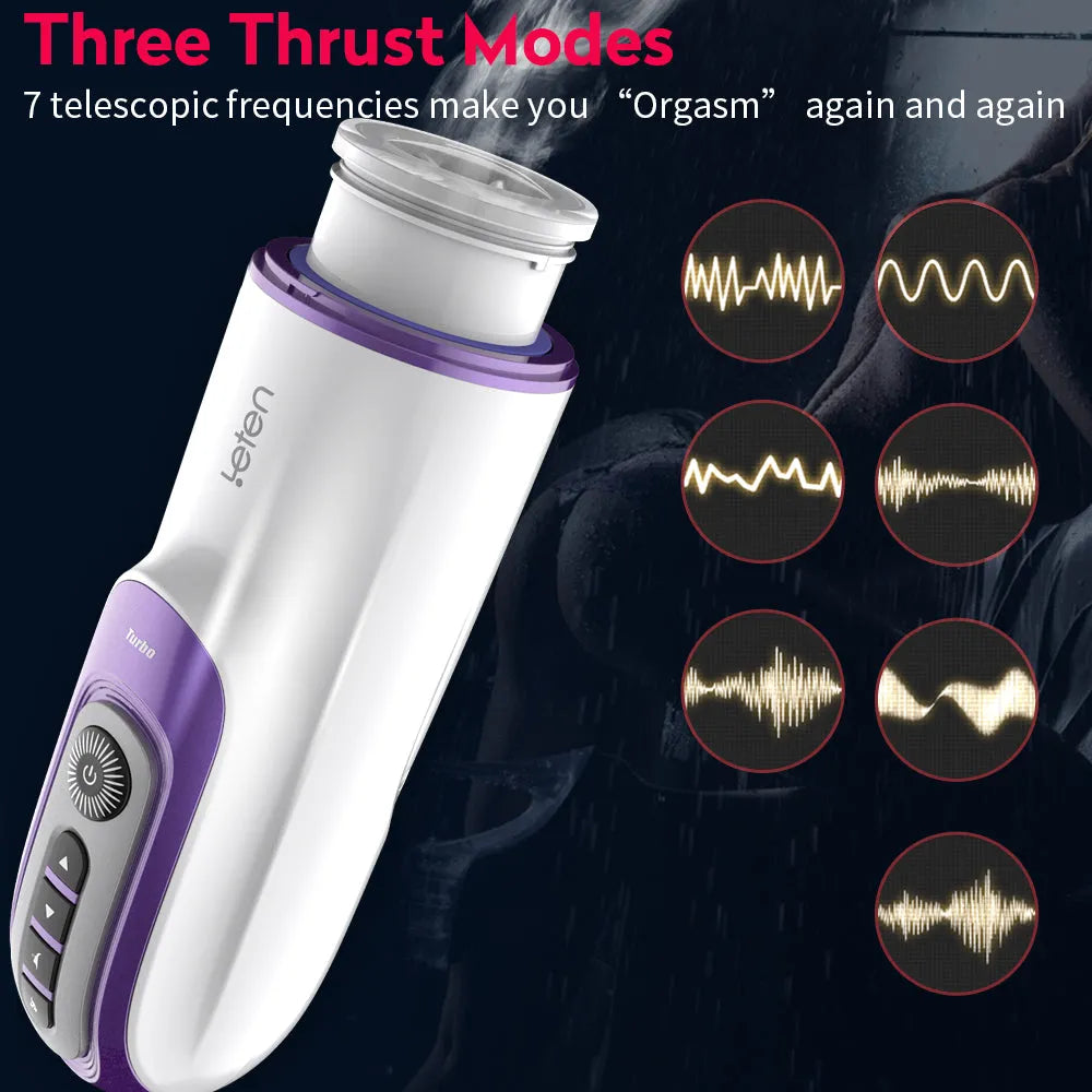 Leten 7 Thrusting Rotation sucking Male Stroker smart voice with Suction Base – product view 2
