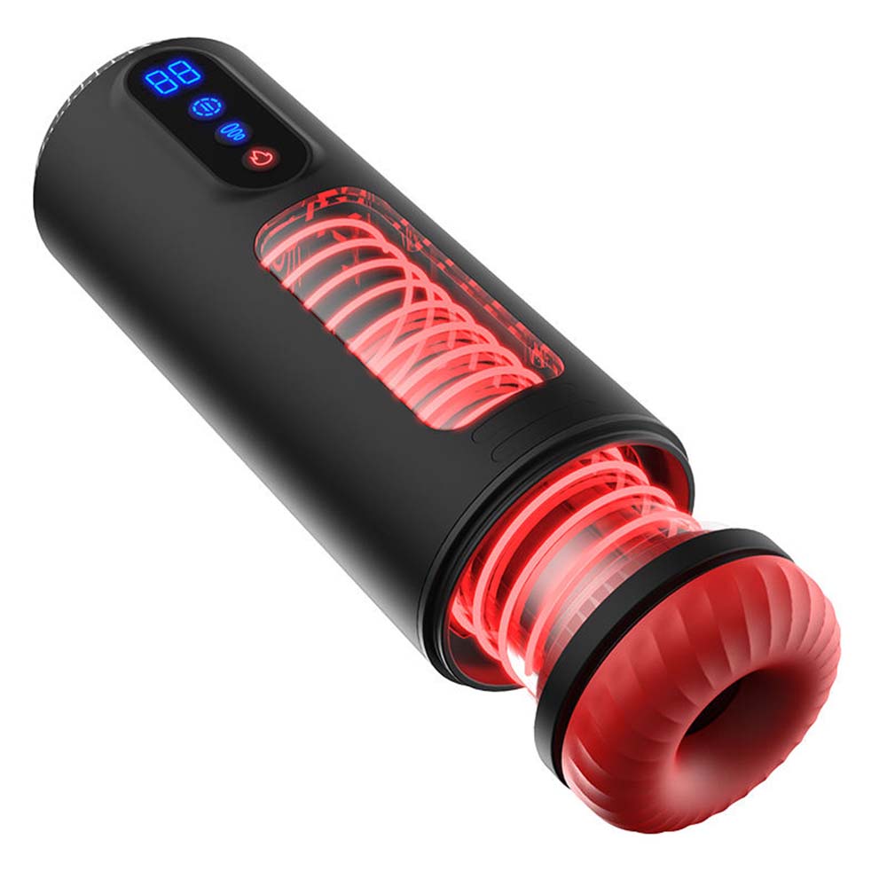 9-Frequency Telescopic Vibration Sucking Voice Heated Aircraft Male Stroker – product view 12