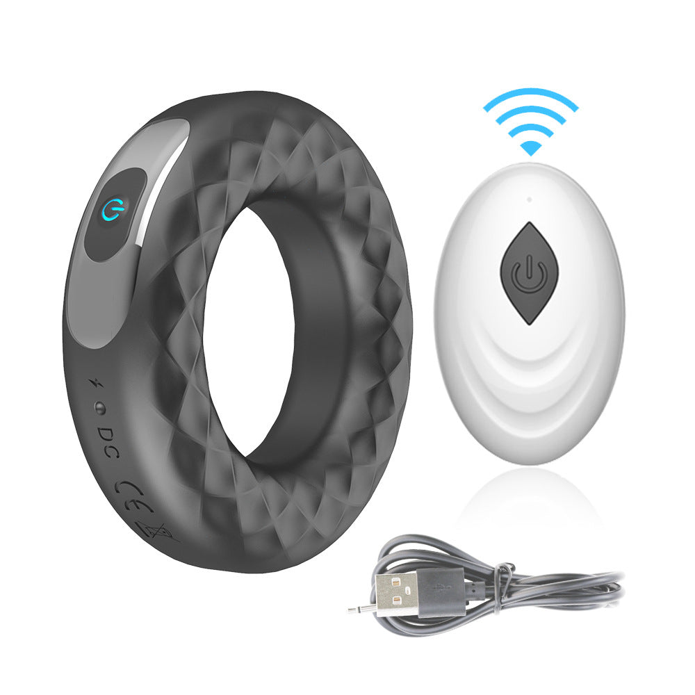 Silicone vibrating locking sperm ring male delayed masturbator – product view 5