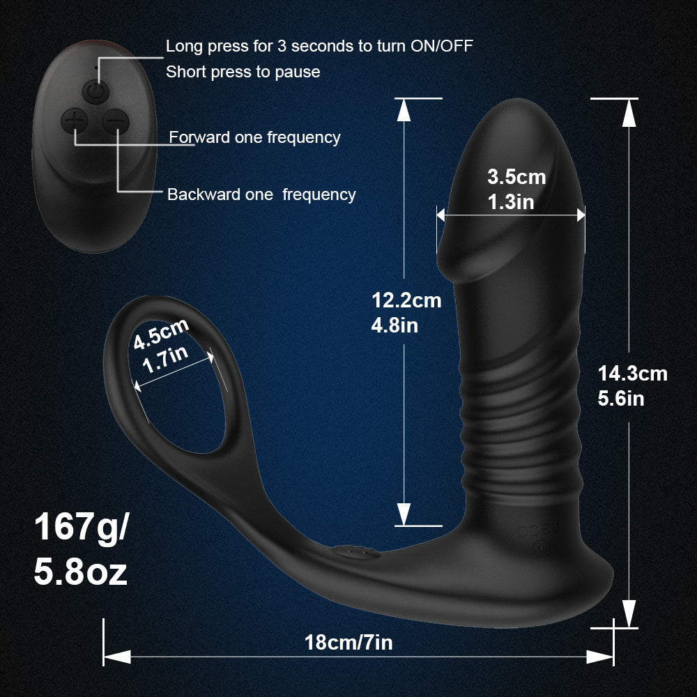 Single Ring Lock Sperm Anal Plug Retractable Prostate Massager – product view 9