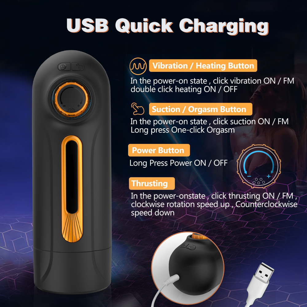 Variable Speed 10 Thrusting 4 Sucking Male Stroker Heating Voice Blowjob Toys – product view 8