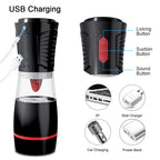New Tongue Licking and Sucking Electric Voice Silicone Male Airplane Stroker — product image 6