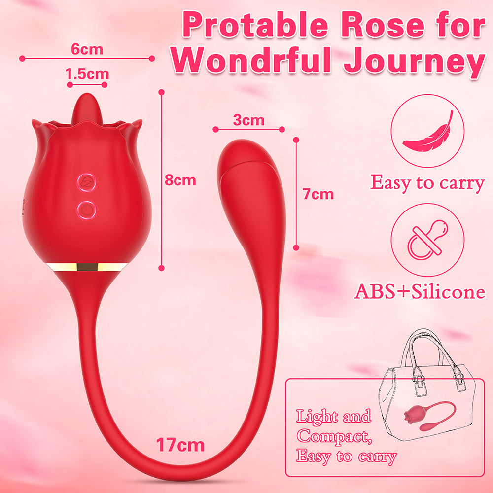 10 Frequency Rose Vibrators with Vibrating Tongue & Vibrating Egg – product view 8