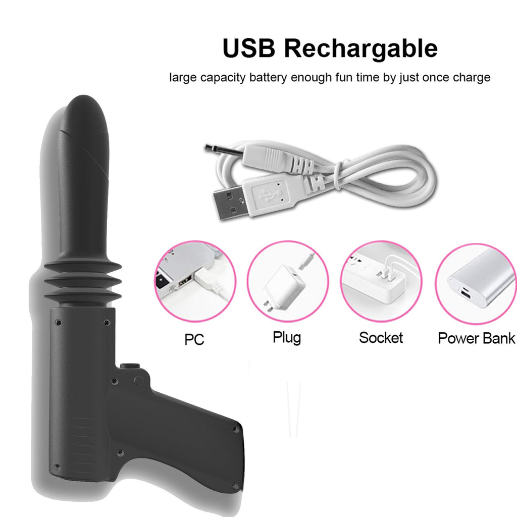 4 Modes 2-in-1 Thrusting Dildo & Anal Dildo Vibrator – product view 8