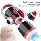 New Tongue Licking and Sucking Electric Voice Silicone Male Airplane Stroker — product image 5