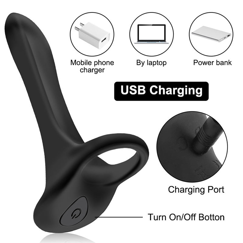 Male Semen Locking Ring Anal Plug Vibrator – product view 4