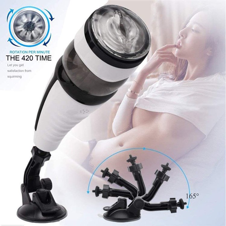KnightStorm 10 Vibrations 5 Thrust Rotations 5 Voice Male Stroker Fully Automatic Male Vibrator 360°hands-Free Oral Sex Toy — product image 2