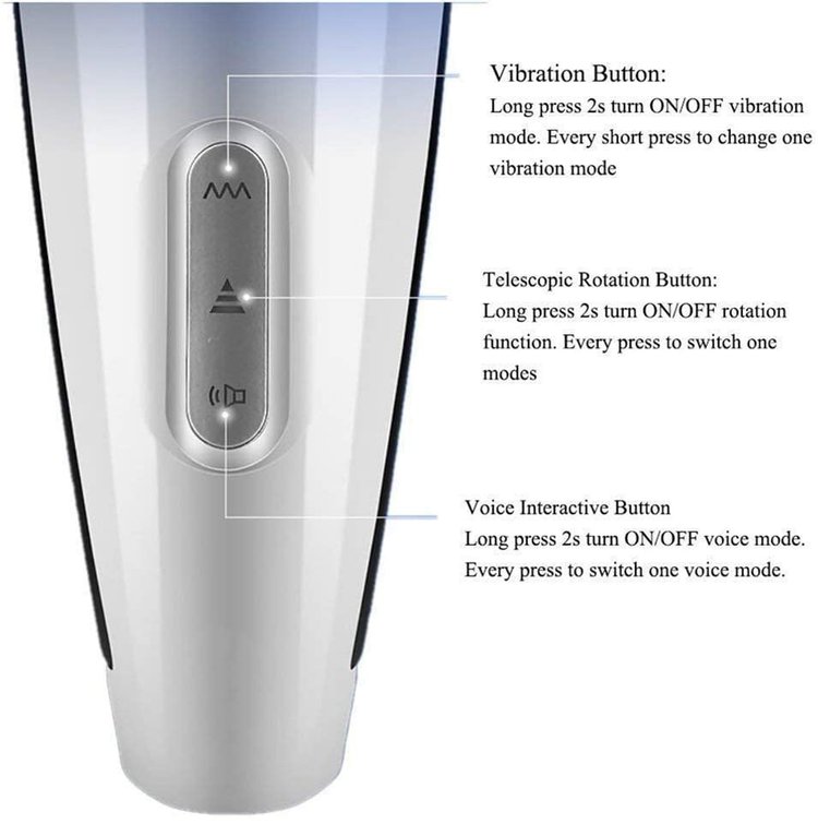 KnightStorm 10 Vibrations 5 Thrust Rotations 5 Voice Male Stroker Fully Automatic Male Vibrator 360°hands-Free Oral Sex Toy — product image 3