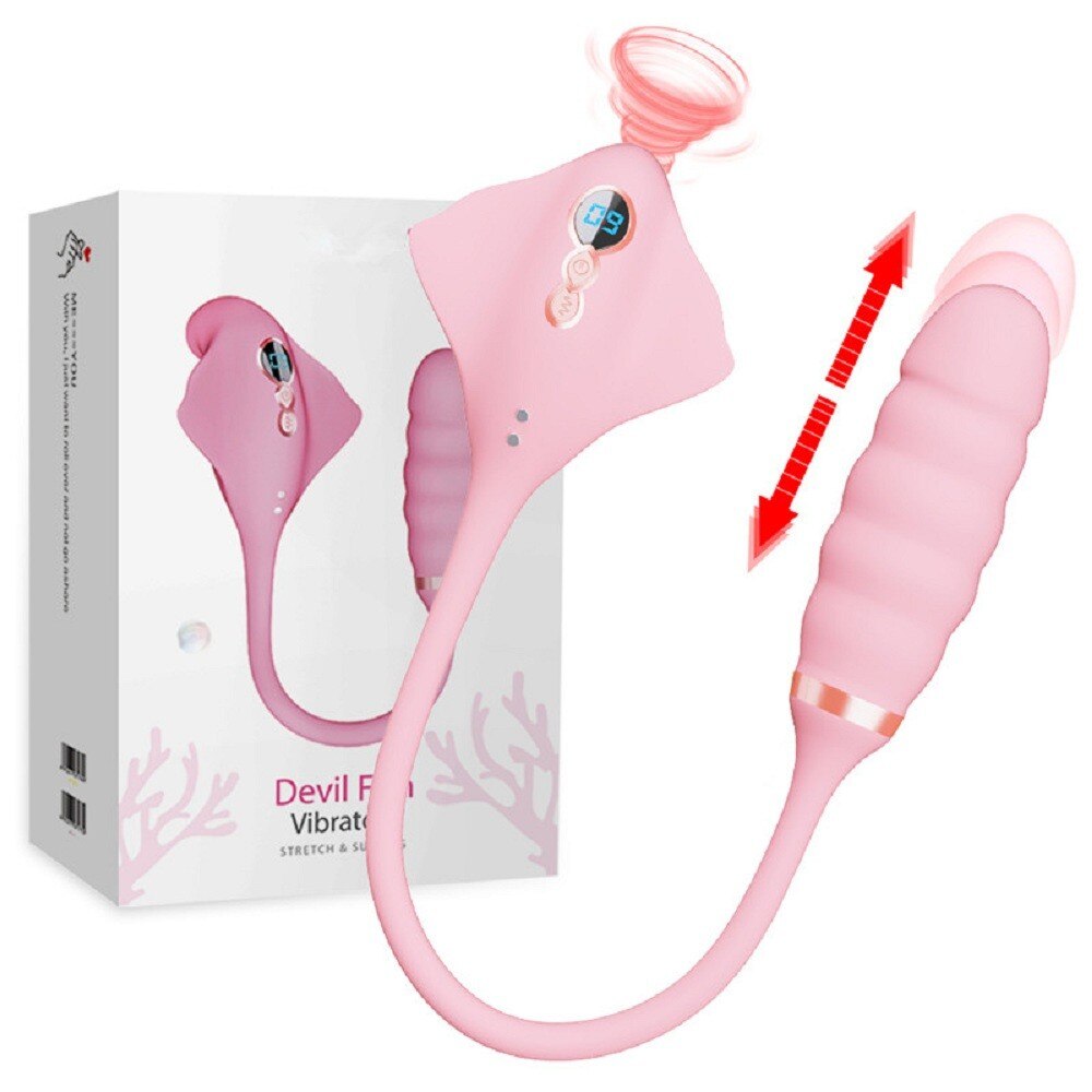2 in 1 Pink Vibrator Vibration Tongue Licking with Vibrating Egg – product view 6