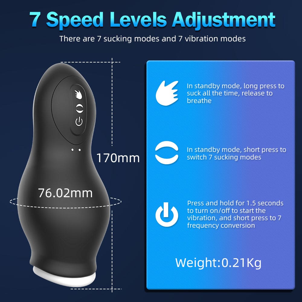 Dragonsuck - 7 Vibrating Sucking Masturbation Cup Automatic Male Stroker – product view 5