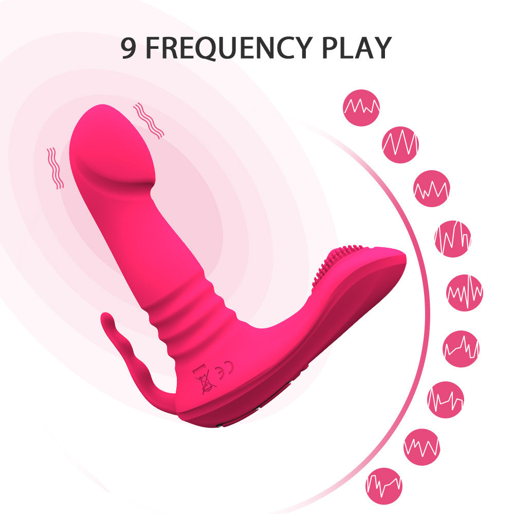Pink Female Vibrator Strap on Thrusting Dildo APP Control – product view 2