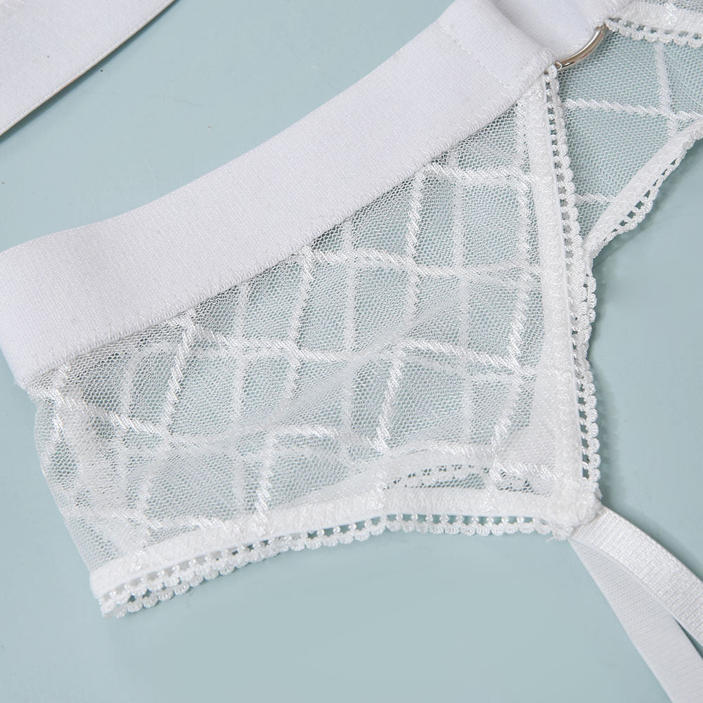 Sexy Erotic Lingerie Plaid Brief Sets Lace Bra And Panty – product view 18