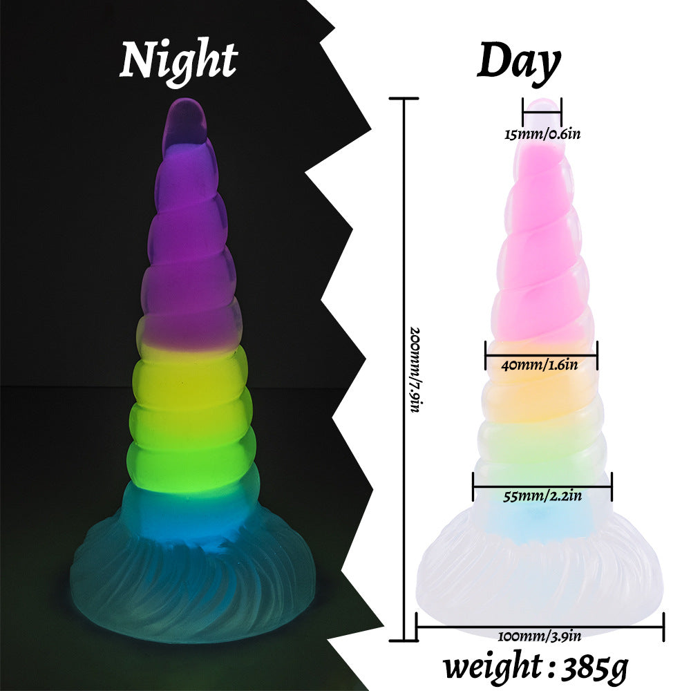 Rainbow Luminous Anal Plug with Suction Cup Sex Toy 6.5 Inch – product view 6