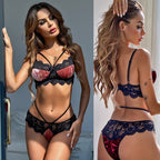 Strappy Lace Velvet Bralette Set – product view 2