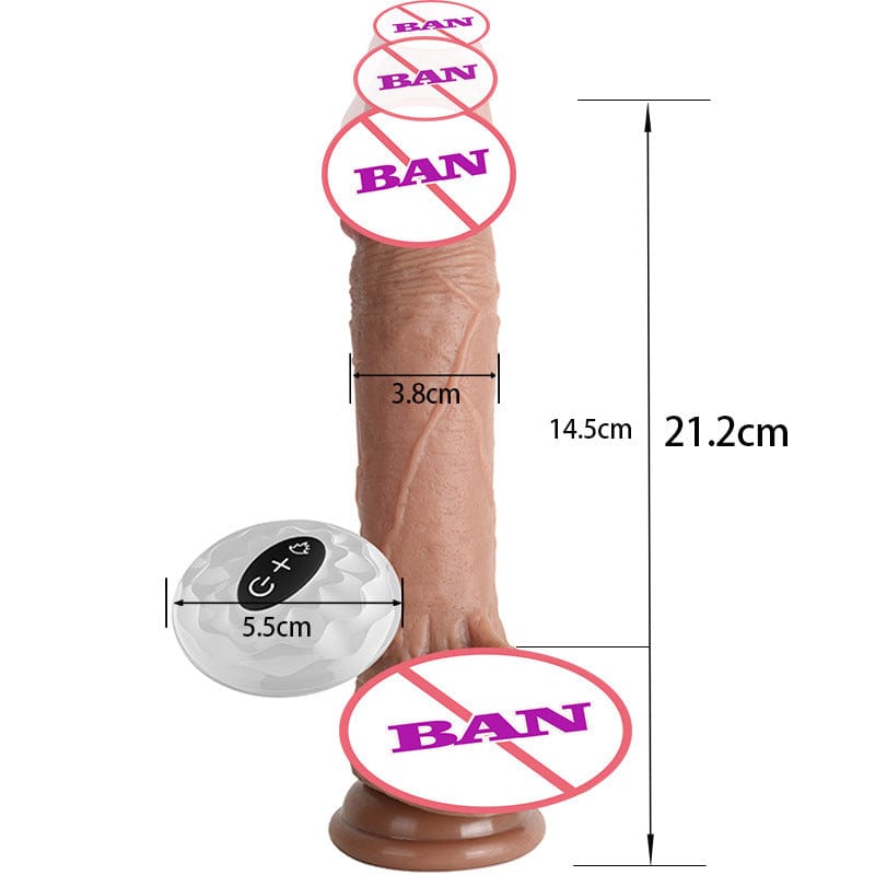 5.71 in Waterproof 7 Frequency Retractable Swing Dildo