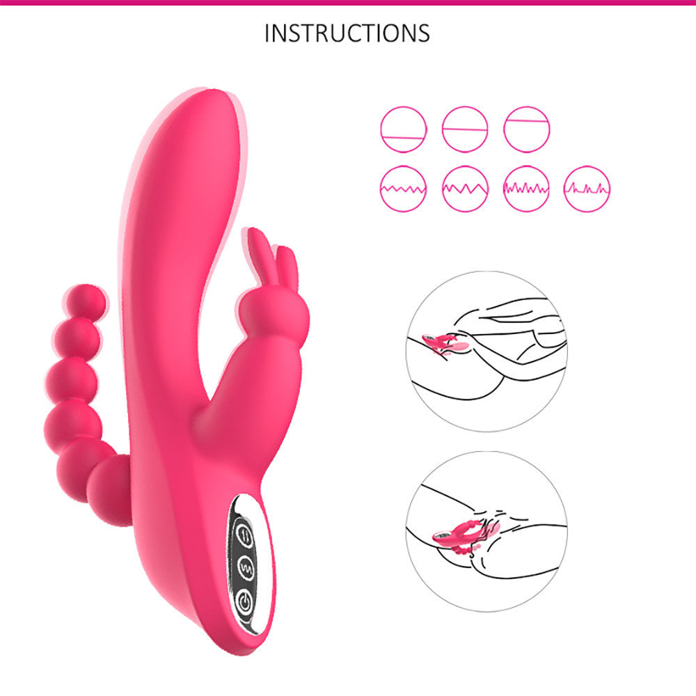 Double-Headed 3-Point Multi-Frequency Vibrating Masturbator – product view 4