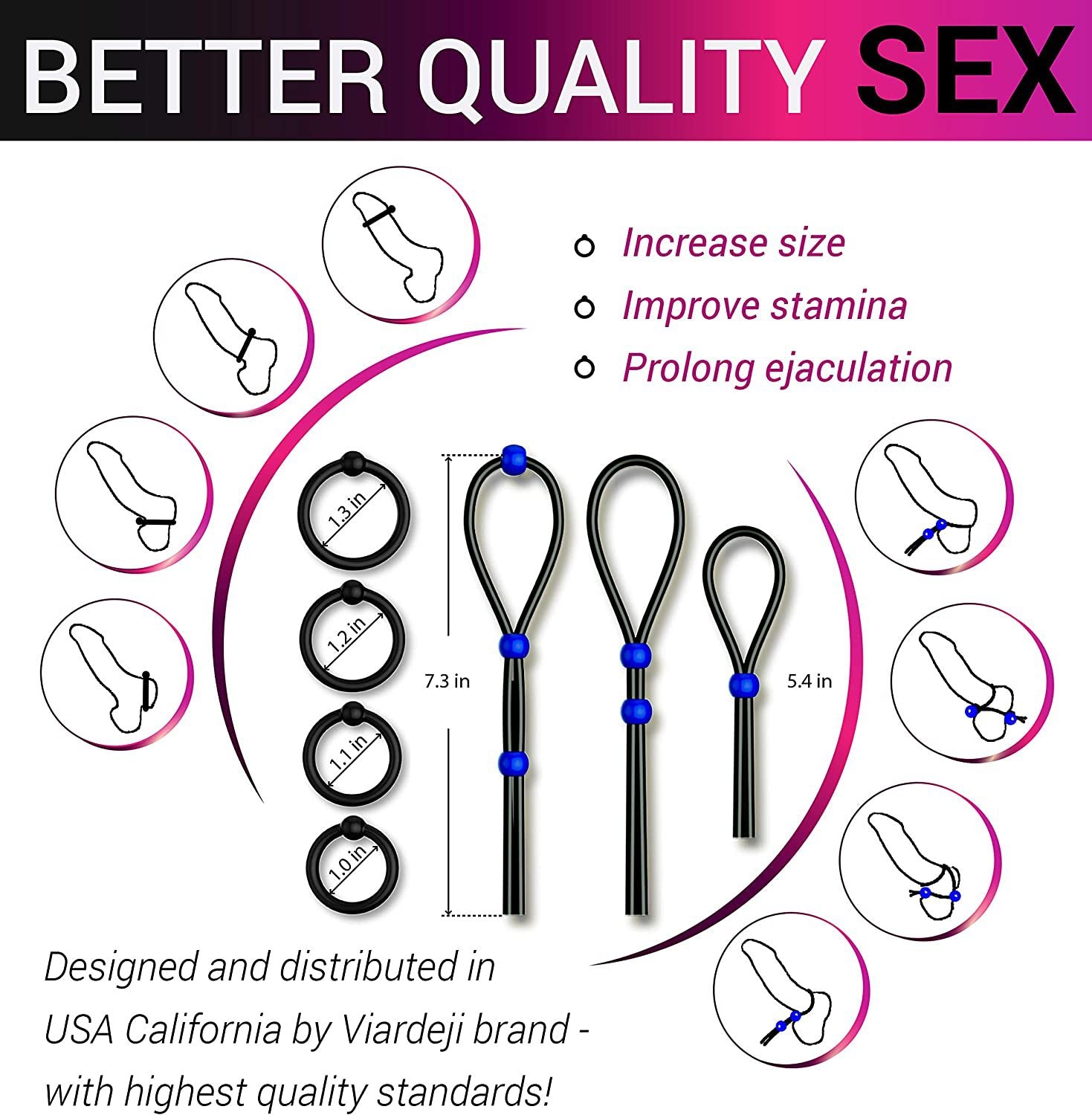 Lock Sperm Rope Time-Delay Penis Ring Silicone Lock Ring – product view 2