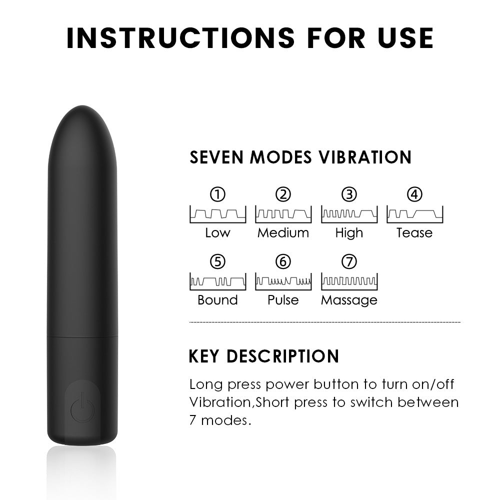 Female Masturbator Rechargeable Bullet Mini Vibrator – product view 8