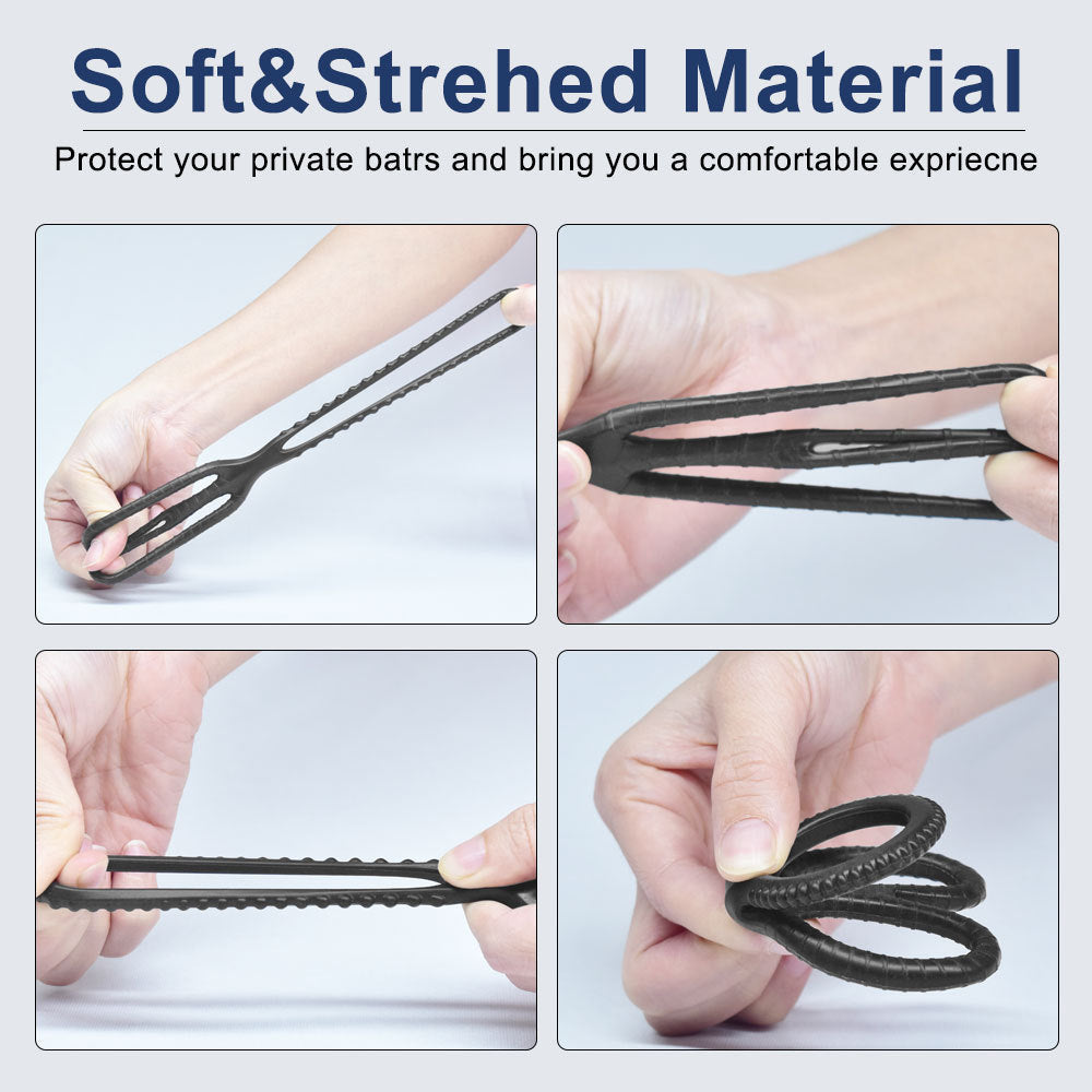 Silicone Scissors Lock Sperm Ring Double Penis Ring – product view 4