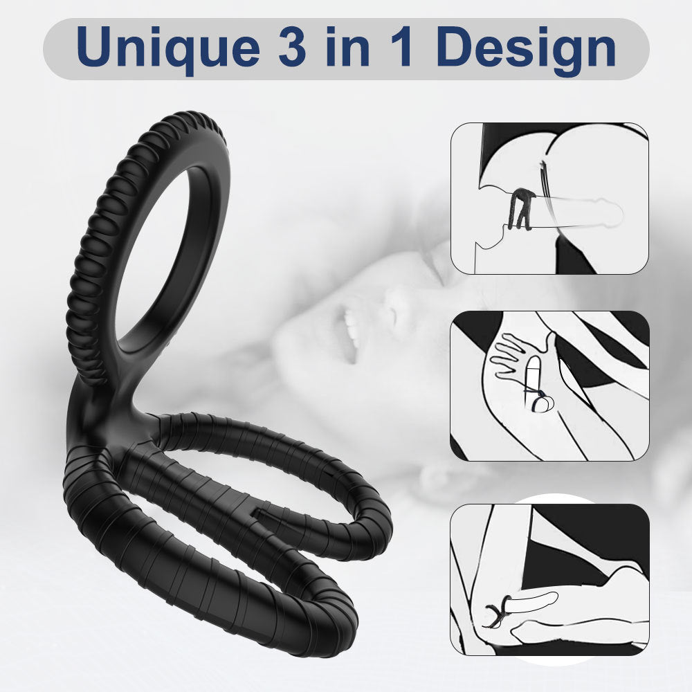 Silicone Scissors Lock Sperm Ring Double Penis Ring – product view 5