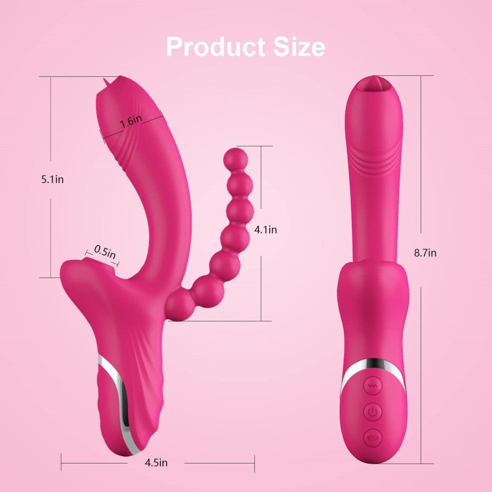 Double-Headed Vibrator Sucking Ball Stick – product view 4