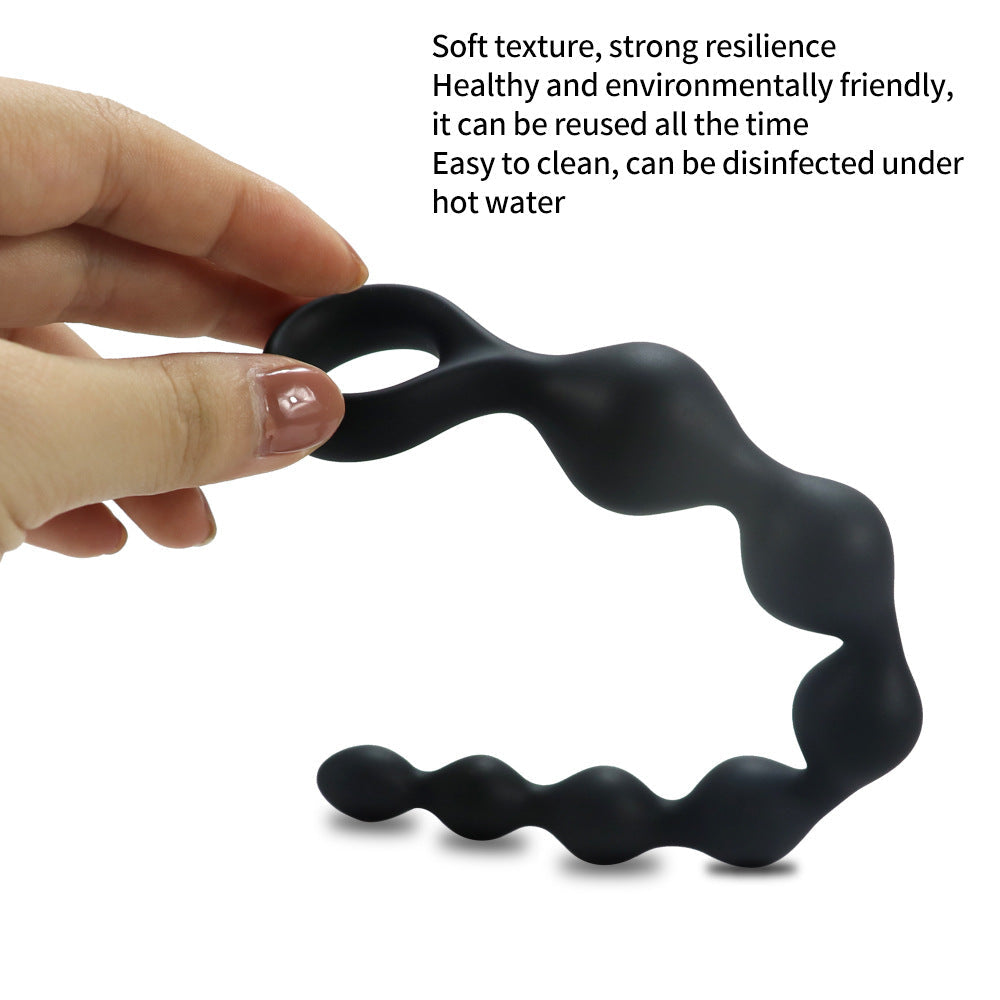 Heart-Shaped Silicone Beaded Anal Plug – product view 3