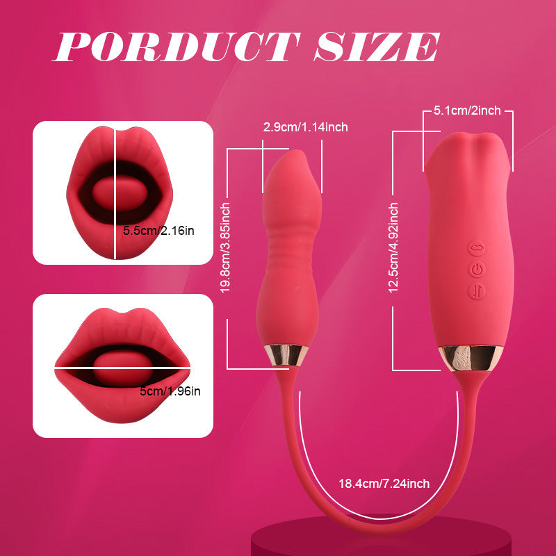 Red Lips Vibrator Tongue Sucking Female Masturbator – product view 5