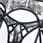 Lace Embroidery Black Sex Lingerie Set – product view 8