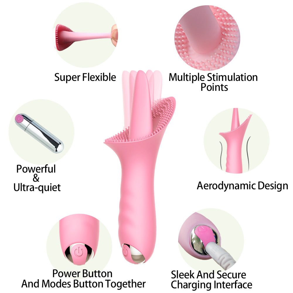 Strong Tongue Licking Insertion Femdom Vibrator – product view 5