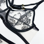 Lace Embroidery Black Sex Lingerie Set – product view 10
